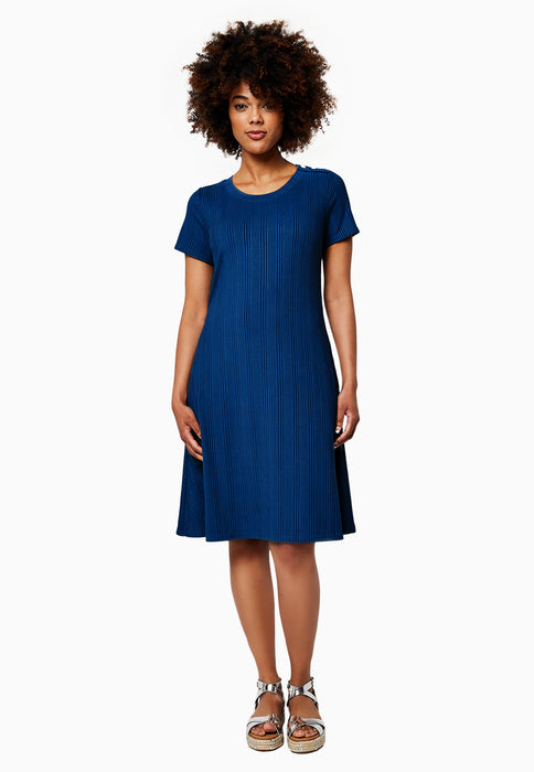 Leota Women's Maci In Rib Knit Dress Blue Size Medium
