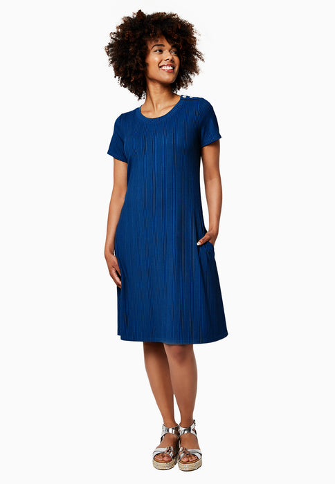 Leota Women's Maci In Rib Knit Dress Blue Size Small