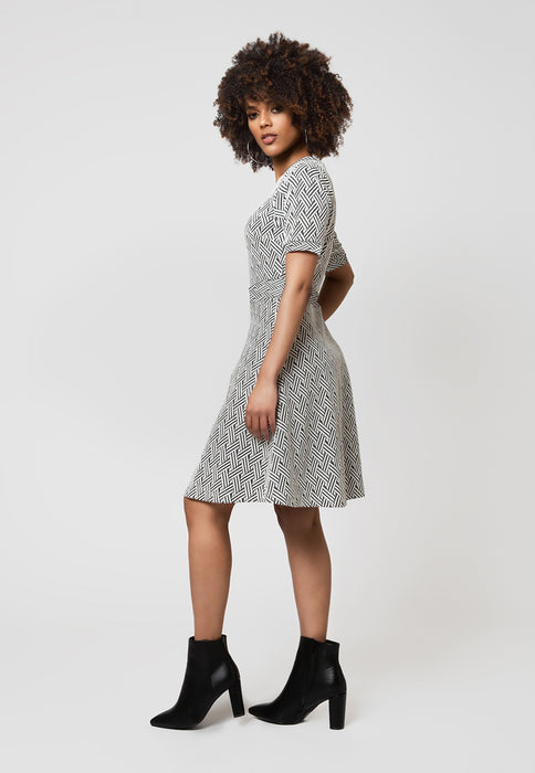 Leota Women's Lindsey In Ribbon Jacquard Dress  Gray