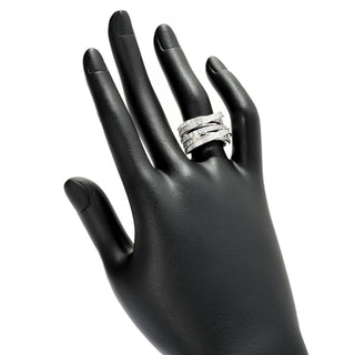 Brilliante Platinum Plated 2.28 DEW Simulated Diamond 5-Row Highway Ring