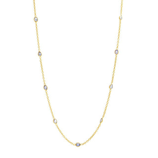 18K Gold Plated Tanzanite Station Choice of Length Necklace