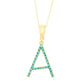 18K Gold Plated Campitos Turquoise Initial Enhancer Pendant w/ Chain