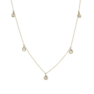 Gems of Distinction 14K Gold 1.00ctw Diamond Charm Station Necklace