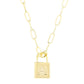 Toscana Italiana Reversible Initial Padlock Pendant w/ Paperclip Chain