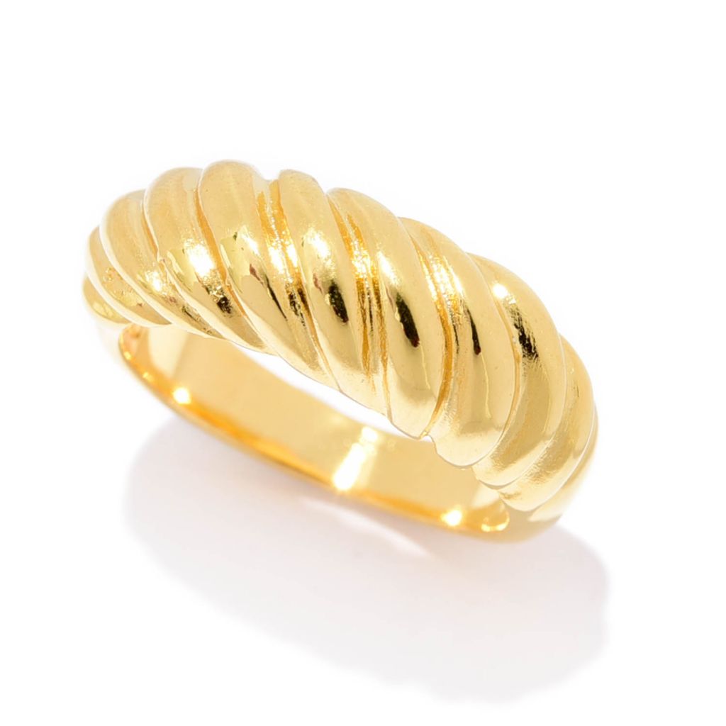 MAYAMAR 24K Gold Plated Polished Crescent Twist Ring