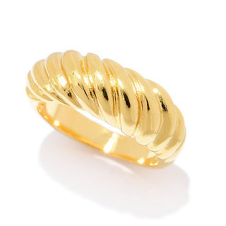 MAYAMAR 24K Gold Plated Polished Crescent Twist Ring