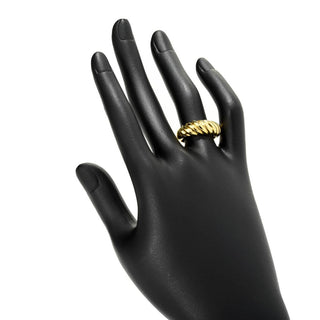 MAYAMAR 24K Gold Plated Polished Crescent Twist Ring