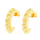 MAYAMAR 24K Gold Plated Polished Crescent Twist 1" Hoop Earrings