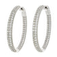 Platinum Plated Choice of Size White Zircon Pave Inside Out Hoop Earrings
