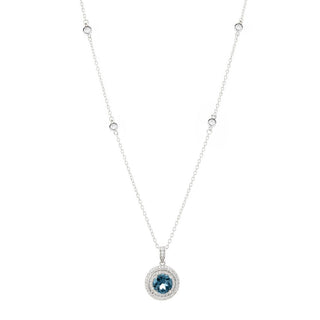 Gem Treasures Choice of 8mm Gemstone & White Zircon Station Necklace
