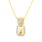 Gem Treasures 1.14ctw Octagonal Imperial Topaz & White Zircon Pendant w/ Chain