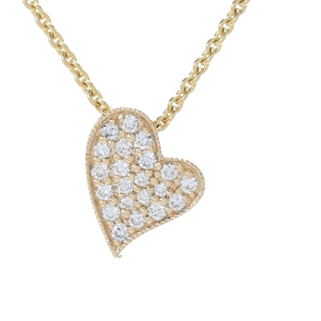 Sonia Bitton Galerie de Bijoux 0.13ctw Diamond Heart Pendant w/ Chain