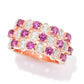 Gem Treasures 1.49ctw Purple Garnet & White Zircon Triple Row Ring