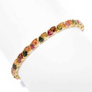 Gem Treasures 18K Vermeil Multi Tourmaline Line Bracelet