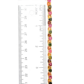 Gem Treasures 18K Vermeil Multi Tourmaline Line Bracelet