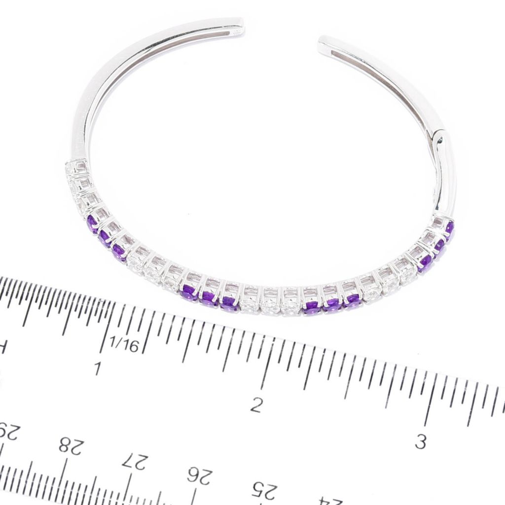 Gem Treasures Choice of Gem & White Zircon Cuff Bangle Bracelet