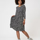 Leota Women's Melanie In Graphic Gardenia Dress Black