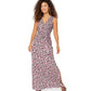 Leota Women's Sleeveless Perfect Wrap Maxi Dress in Brushstroke Leopard Fruit Dove  White