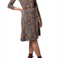 Leota Women's Floral Wrap Dress Blue Size L