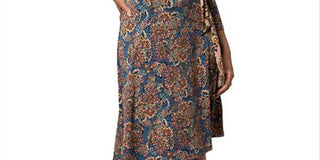 Leota Women's Floral Wrap Dress Blue Size L