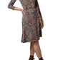 Leota Women's Floral Wrap Dress Brown Size Medium