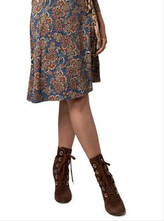 Leota Women's Floral Wrap Dress Brown Size Medium