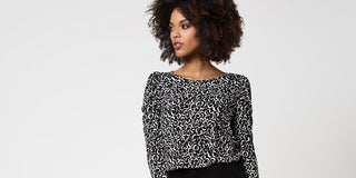 Leota Women's Graphic Gardenia Jennifer Top Black