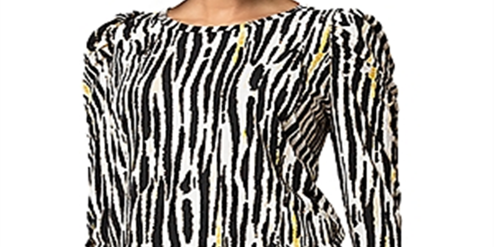 Leota Women's in Inky Zebra Jennifer Top Black Size S
