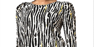 Jennifer Top in Inky Zebra Black Size L