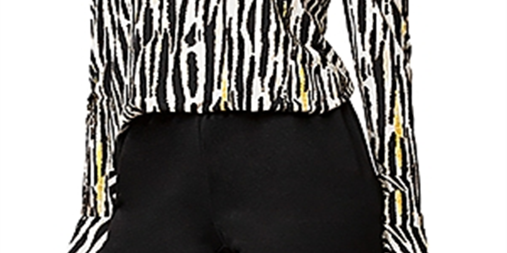 Leota Women's in Inky Zebra Jennifer Top Black Size S