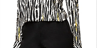 Jennifer Top in Inky Zebra Black Size L