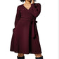 Leota Women's Perfect Wrap MIDI Dress Red Size Small