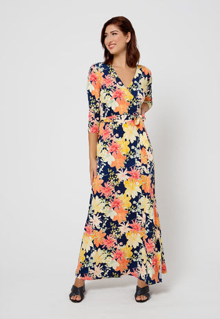 Leota Women's Perfect Wrap Maxi Dress Blue Size X-Large