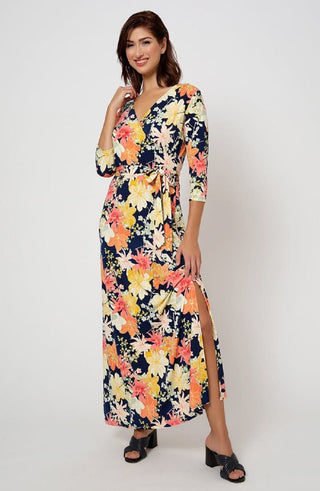 Leota Women's Perfect Wrap Maxi Dress Blue Size X-Small