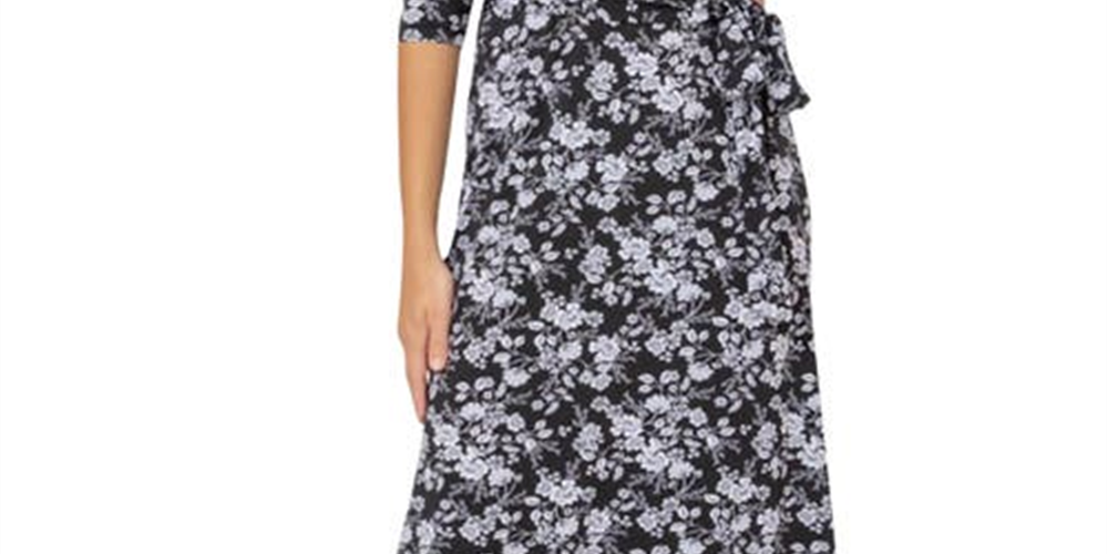 Leota Women's Perfect Maxi Wrap Dress Black Size Small