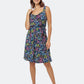 Leota Women's Isla Sleeveless Floral Print Dress Blue Size Small