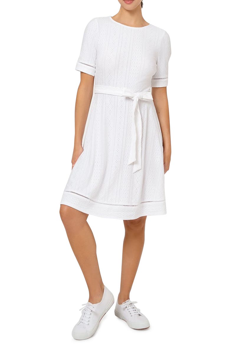 Leota Genesis Eyelet Jersey Dress White Size XL