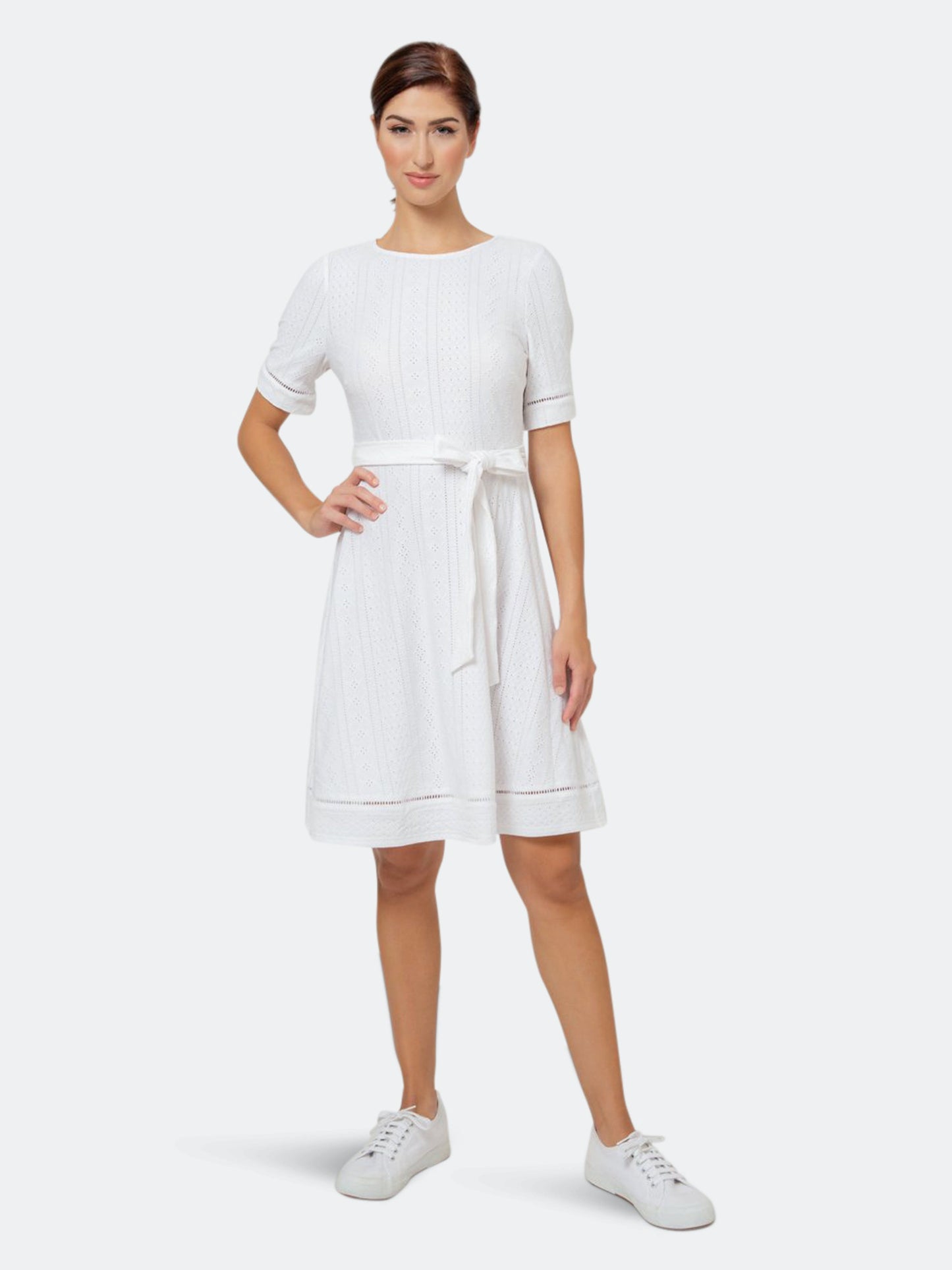 Leota Genesis Eyelet Jersey Dress White Size XL
