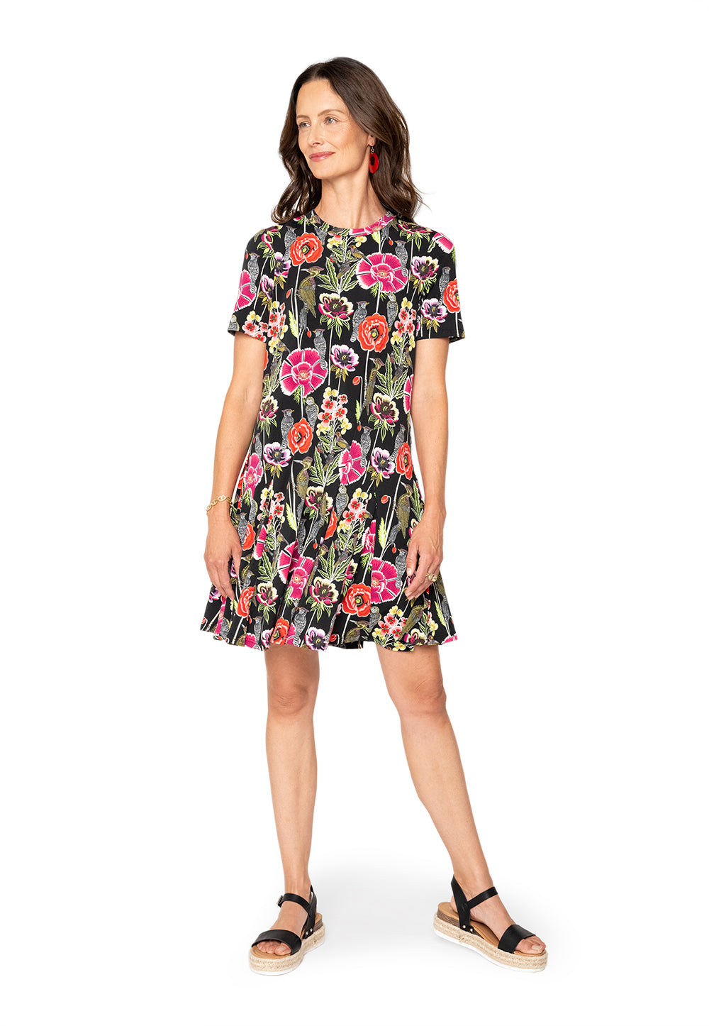 Leota Serenity Dress Garden Party Black Multi