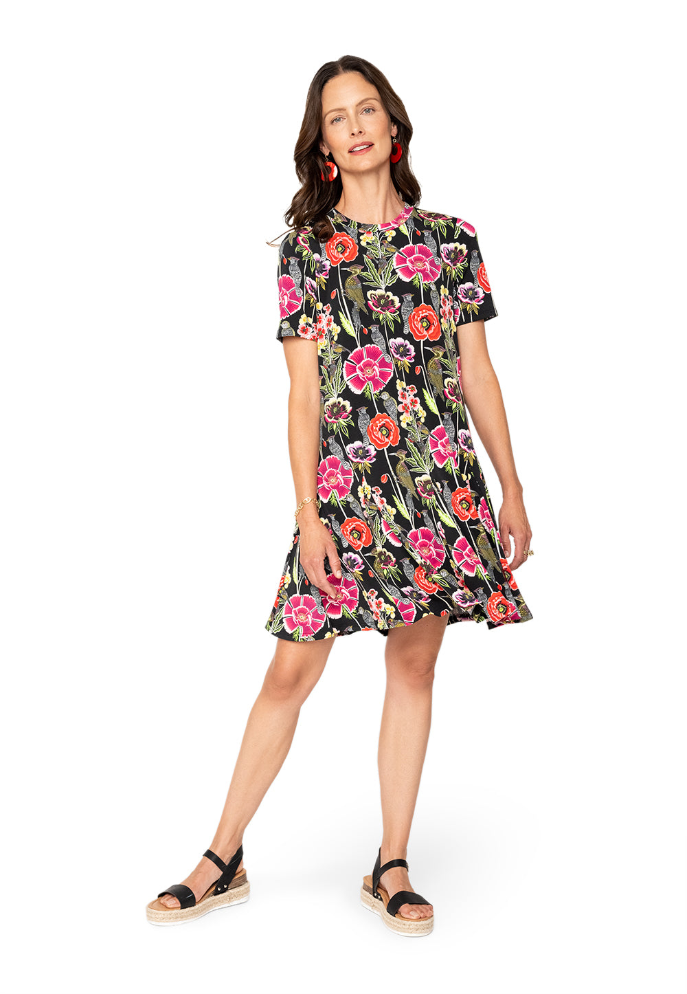 Leota Serenity Dress Garden Party Black Multi