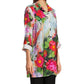 Ali Miles - Woven Floral Wire Neck Button-front Tunic