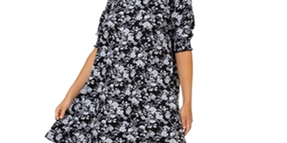 Leota Women's Raelyn Floral Mock Neck Dress Black