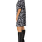 Leota Women's Raelyn Floral Mock Neck Dress Black