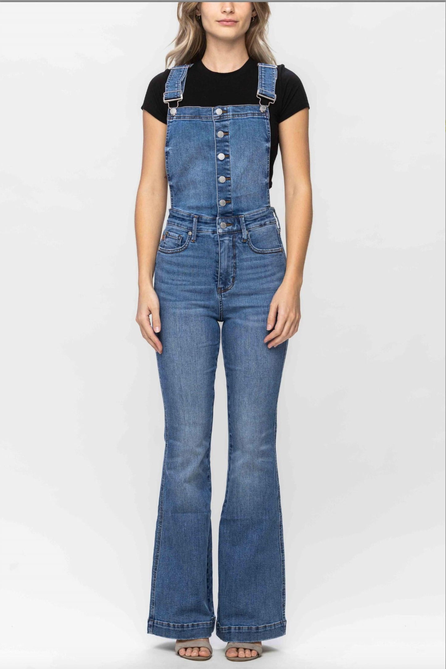 Judy Blue - Tummy Control Overall Flare Jeans