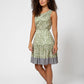 Leota Women's Kristen Floral Border Print Dress Green Size Large