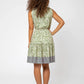 Leota Women's Kristen Floral Border Print Dress Green Size Large
