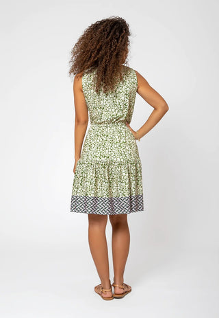 Leota Women's Kristen Floral Border Print Dress Green Size Medium