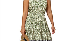 Leota Women's Kristen Floral Border Print Dress Green