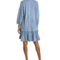 Leota Women's Luna Embroidered Dress Blue Size XX-Large