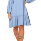 Leota Women's Luna Embroidered Dress Blue Size XX-Large